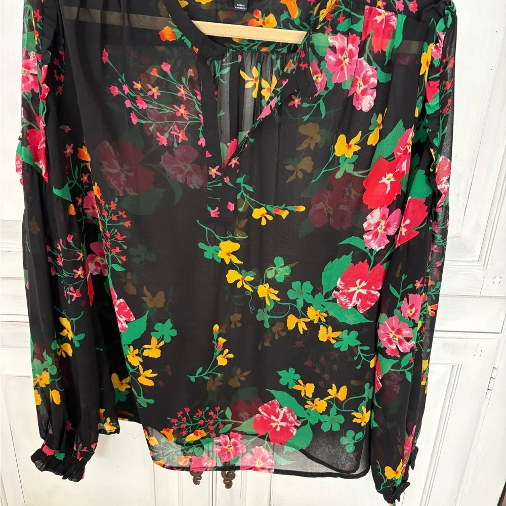 CAbi Pink Sheer Long Sleeve Blouse - Picture 1 of 3